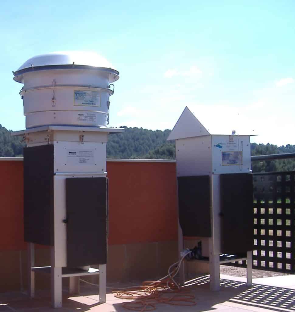 Equips de mostreig d’aire utilitzats durant la monitorització ambiental / Consorci de Residus del Maresme